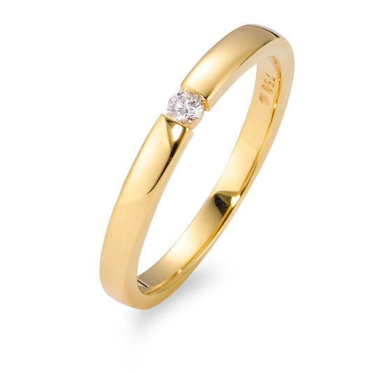 pierścionek zaręczynowy złoto żółte 750/18 K Diament biały, 0.05 ct, [Brillant], w-si