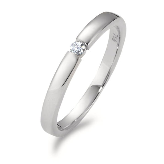 pierścionek zaręczynowy złoto białe 750/18 K Diament biały, 0.05 ct, [Brillant], w-si