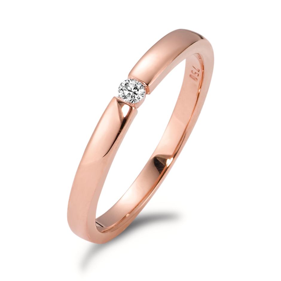 pierścionek zaręczynowy złoto różowe 750/18 K Diament biały, 0.05 ct, [Brillant], w-si