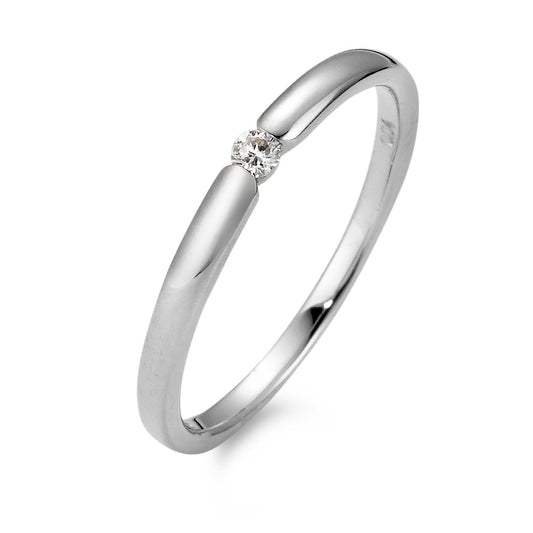 pierścionek zaręczynowy złoto białe 750/18 K Diament biały, 0.04 ct, [Brillant], w-si