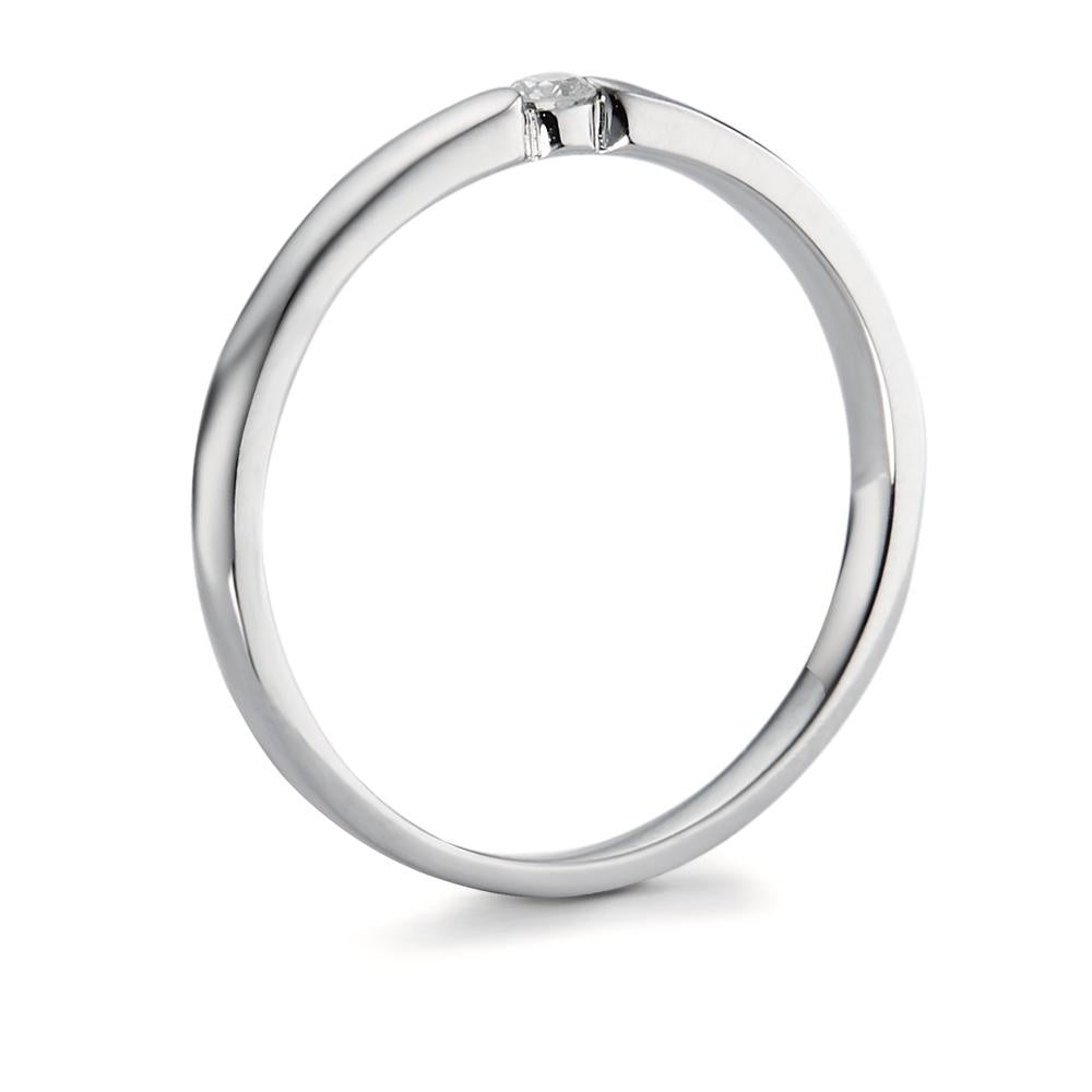 pierścionek zaręczynowy złoto białe 750/18 K Diament biały, 0.04 ct, [Brillant], w-si