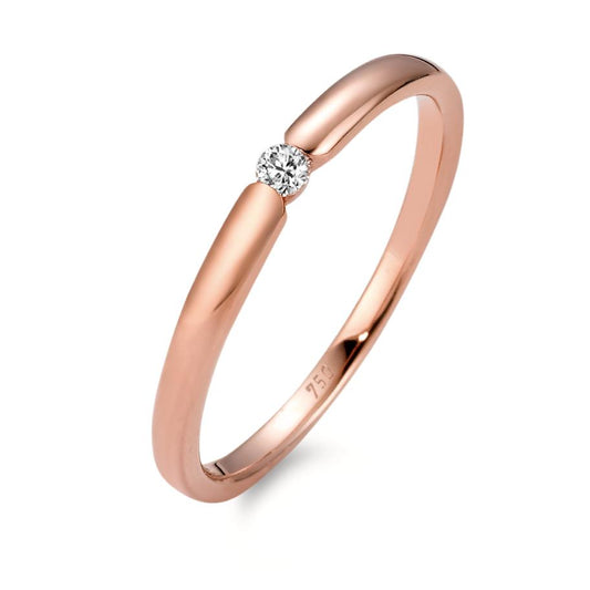 pierścionek zaręczynowy złoto różowe 750/18 K Diament biały, 0.04 ct, [Brillant], w-si