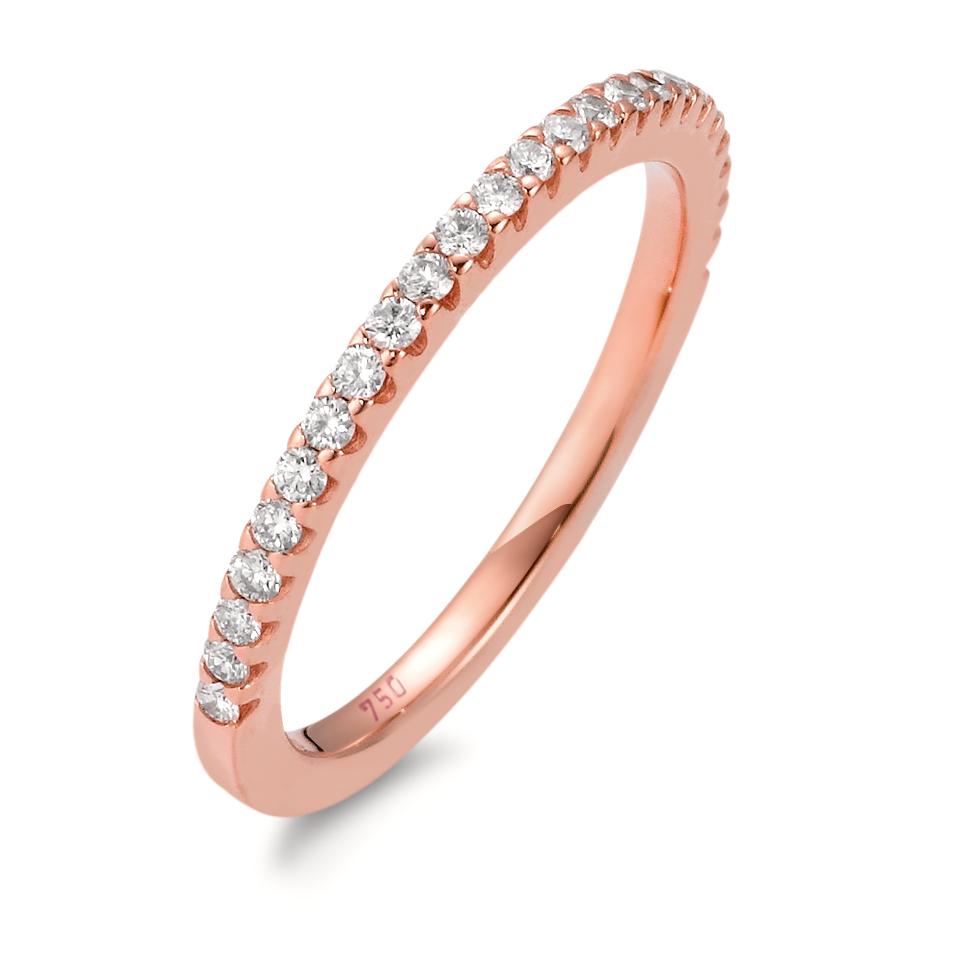 pierścionek pamięci złoto różowe 750/18 K Diament biały, 0.25 ct, 25 kamienie, [Brillant], w-si