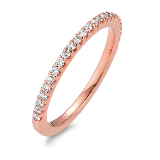 pierścionek pamięci złoto różowe 750/18 K Diament biały, 0.25 ct, 25 kamienie, [Brillant], w-si