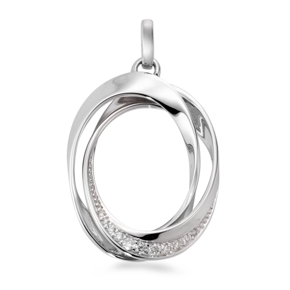 wisiorek złoto białe 750/18 K Diament biały, 0.10 ct, 11 kamienie, [Brillant], w-si