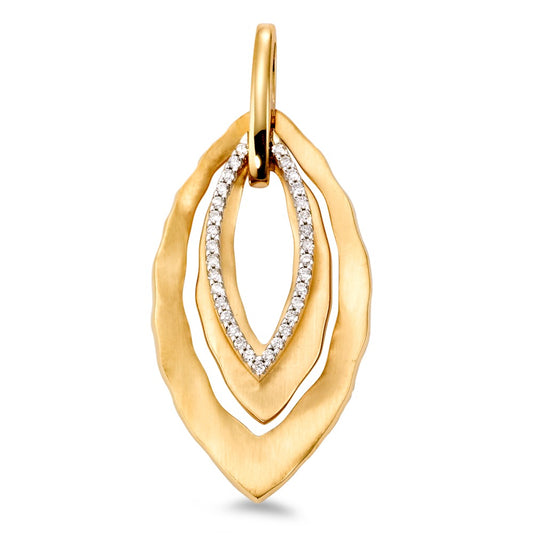wisiorek złoto żółte 750/18 K, złoto białe 750/18 K Diament biały, 0.16 ct, 33 kamienie, [Brillant], w-si