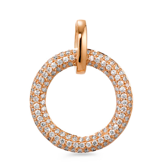 wisiorek złoto czerwone 750/18 K Diament biały, 0.50 ct, 125 kamienie, [Brillant], tw-vsi Ø18 mm