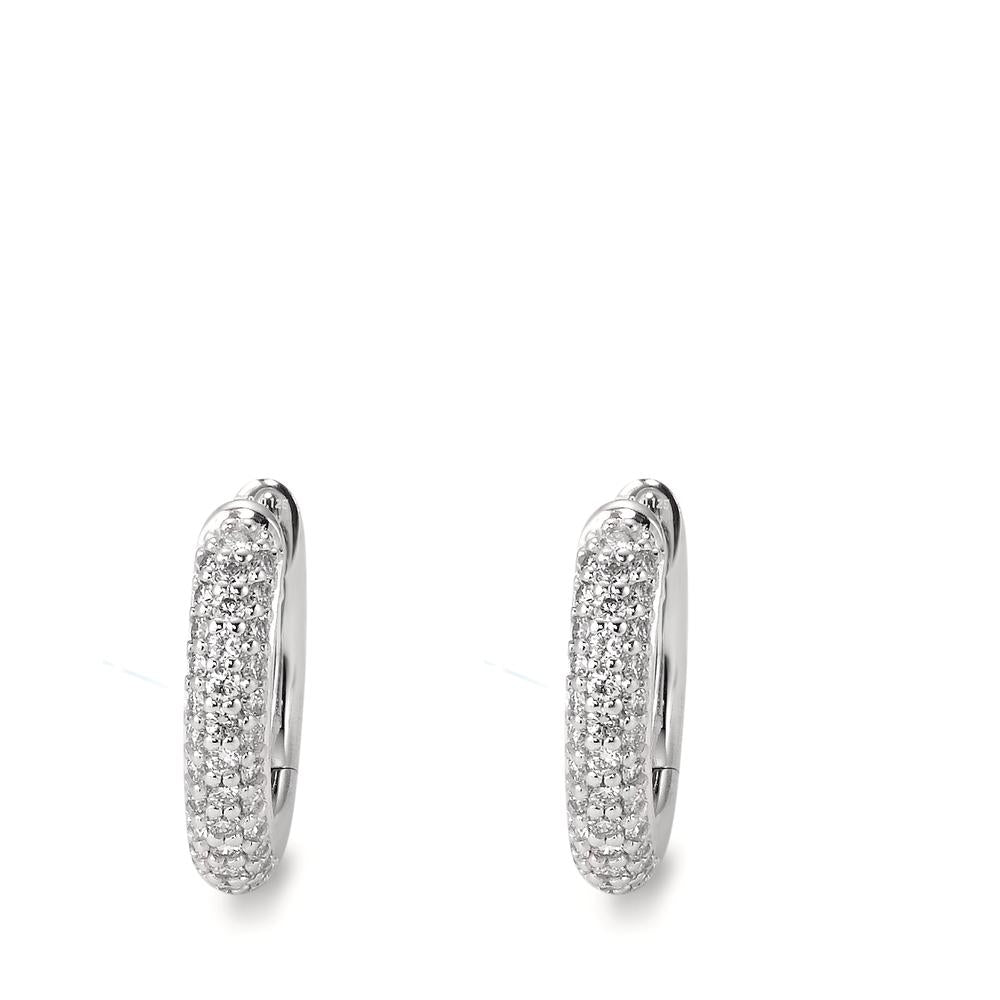 kolczyki koła zatrzaskowe złoto białe 750/18 K Diament biały, 0.25 ct, 74 kamienie, [Brillant], tw-vsi