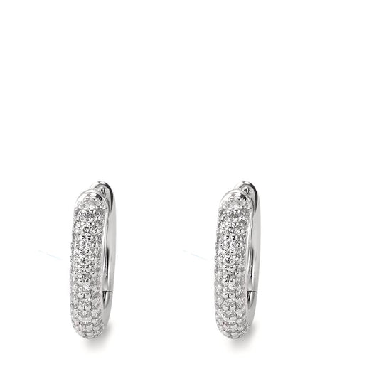 kolczyki koła zatrzaskowe złoto białe 750/18 K Diament biały, 0.25 ct, 74 kamienie, [Brillant], tw-vsi
