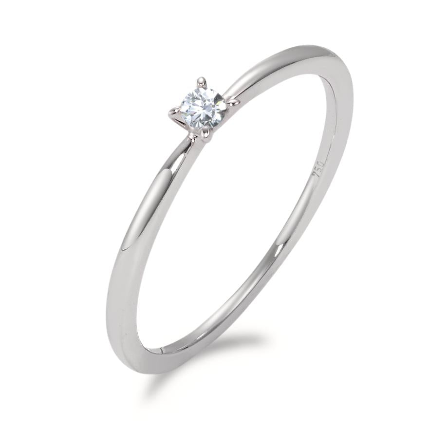 pierścionek zaręczynowy złoto białe 750/18 K Diament biały, 0.05 ct, [Brillant], w-si