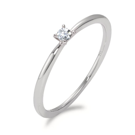 pierścionek zaręczynowy złoto białe 750/18 K Diament biały, 0.05 ct, [Brillant], w-si