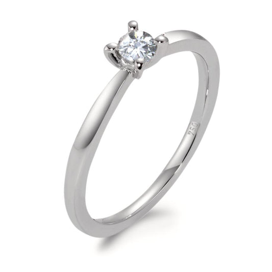 pierścionek zaręczynowy złoto białe 750/18 K Diament biały, 0.15 ct, [Brillant], w-si