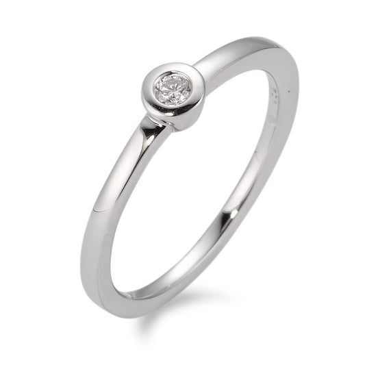 pierścionek zaręczynowy złoto białe 750/18 K Diament biały, 0.05 ct, [Brillant], w-si