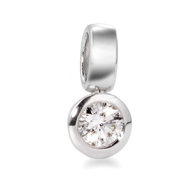 wisiorek złoto białe 750/18 K Diament biały, 0.20 ct, [Brillant], w-si Ø5.5 mm