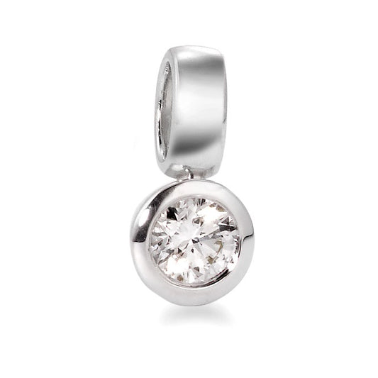 wisiorek złoto białe 750/18 K Diament biały, 0.20 ct, [Brillant], w-si Ø5.5 mm