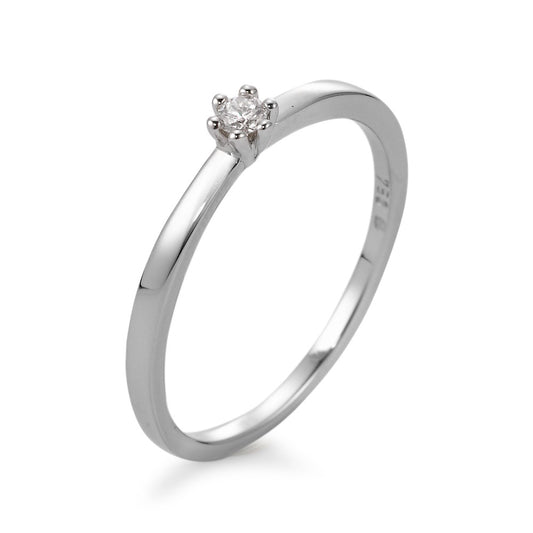 pierścionek zaręczynowy złoto białe 750/18 K Diament biały, 0.05 ct, [Brillant], w-si