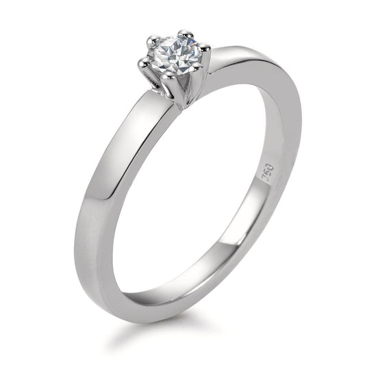 pierścionek zaręczynowy złoto białe 750/18 K Diament biały, 0.20 ct, [Brillant], w-si