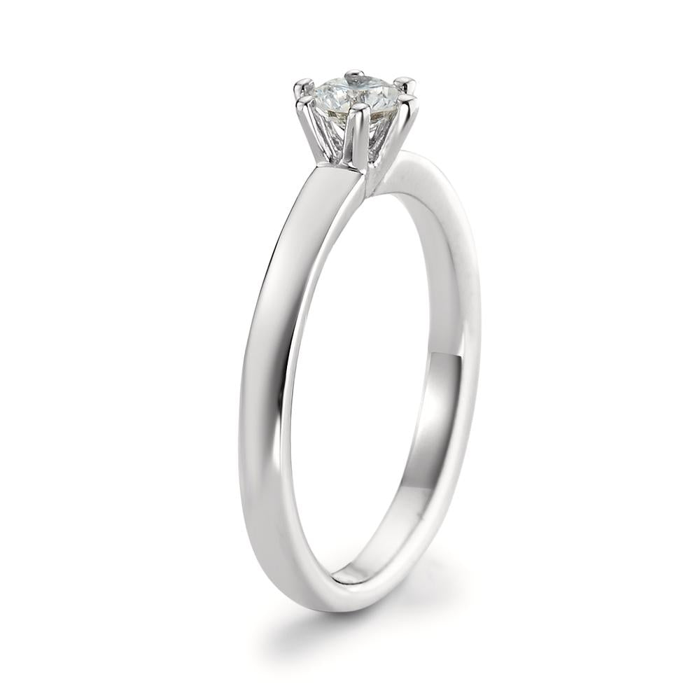 pierścionek zaręczynowy złoto białe 750/18 K Diament biały, 0.20 ct, [Brillant], w-si