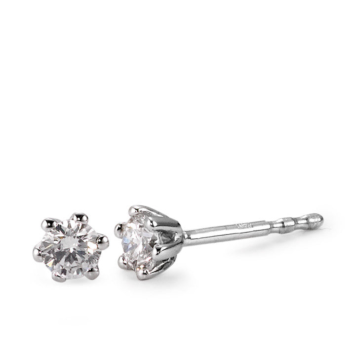 kolczyki wkrętki złoto białe 750/18 K Diament biały, 0.25 ct, 2 kamienie, [Brillant], w-si Ø4 mm