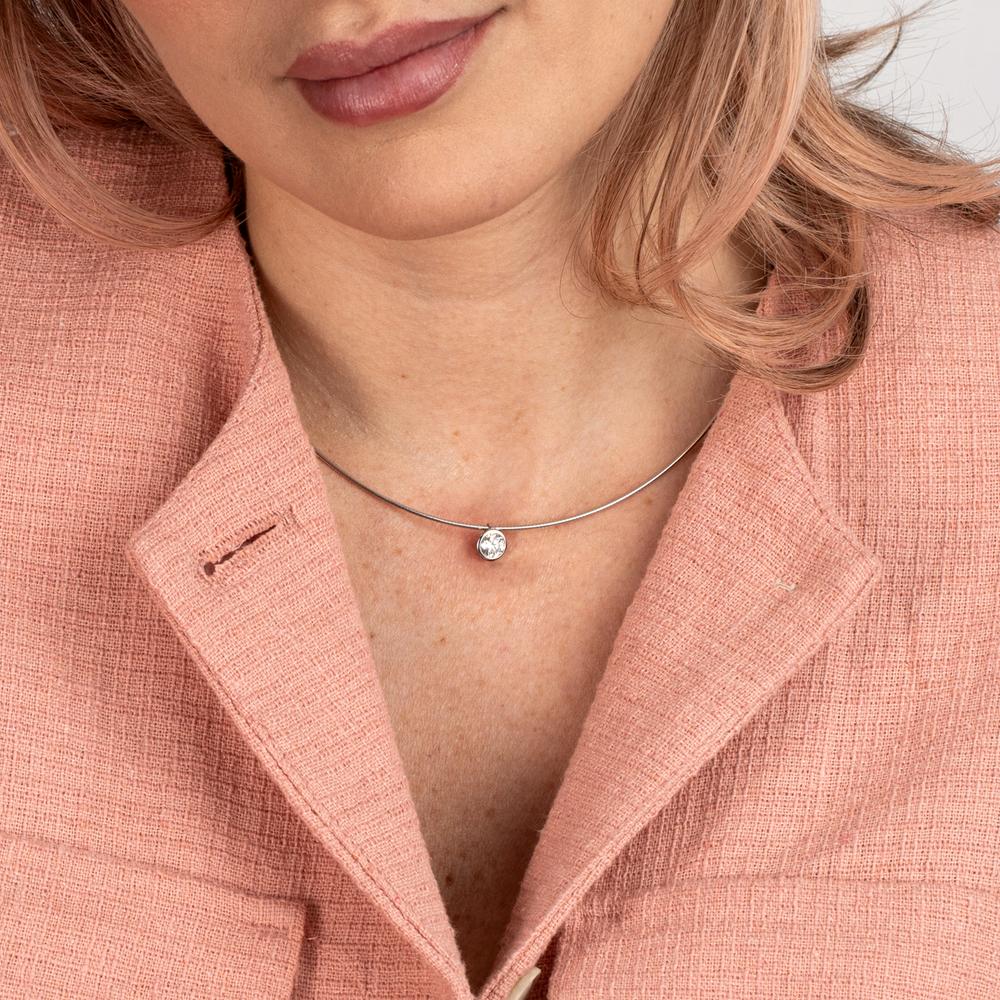 Naszyjnik złoto białe 750/18 K 42 cm