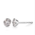 kolczyki wkrętki złoto białe 750/18 K Diament biały, 0.10 ct, 2 kamienie, [Brillant], w-si Ø4 mm