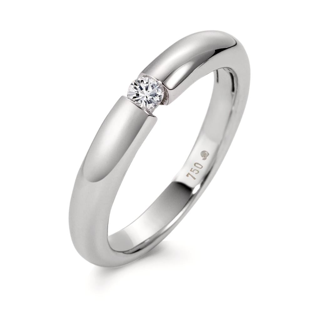 pierścionek zaręczynowy złoto białe 750/18 K Diament biały, 0.10 ct, [Brillant], w-si