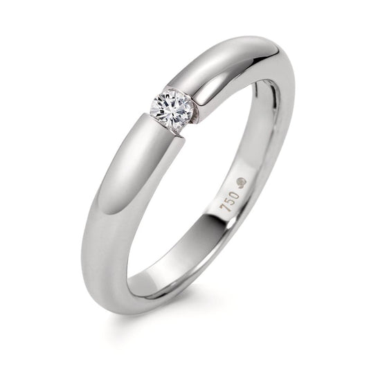 pierścionek zaręczynowy złoto białe 750/18 K Diament biały, 0.10 ct, [Brillant], w-si
