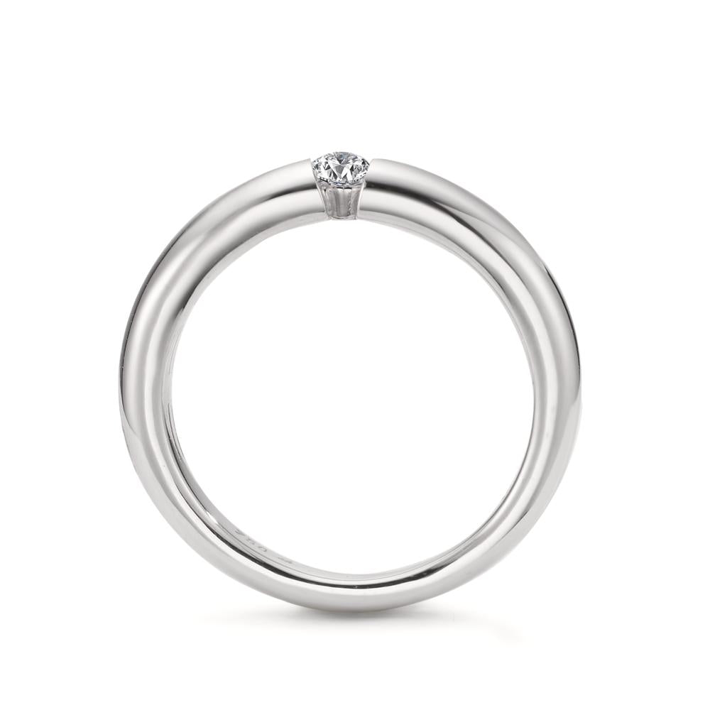 pierścionek zaręczynowy złoto białe 750/18 K Diament biały, 0.10 ct, [Brillant], w-si