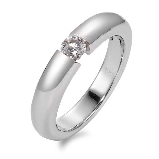 pierścionek zaręczynowy złoto białe 750/18 K Diament biały, 0.25 ct, [Brillant], w-si