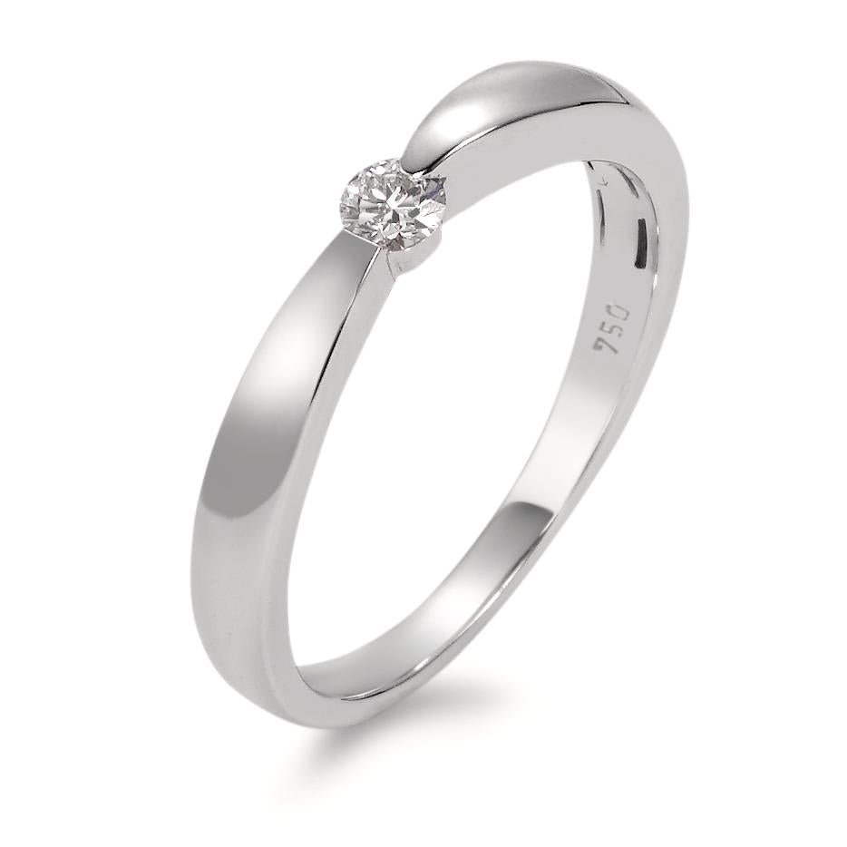 pierścionek zaręczynowy złoto białe 750/18 K Diament biały, 0.10 ct, [Brillant], w-si