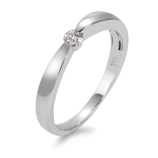 pierścionek zaręczynowy złoto białe 750/18 K Diament biały, 0.10 ct, [Brillant], w-si