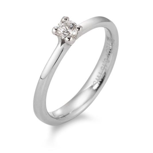 pierścionek złoto białe 750/18 K Diament 0.15 ct, tw-si