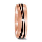 obrączka partnerska złoto różowe 585/14 K, węgiel Diament 0.02 ct, tw-si