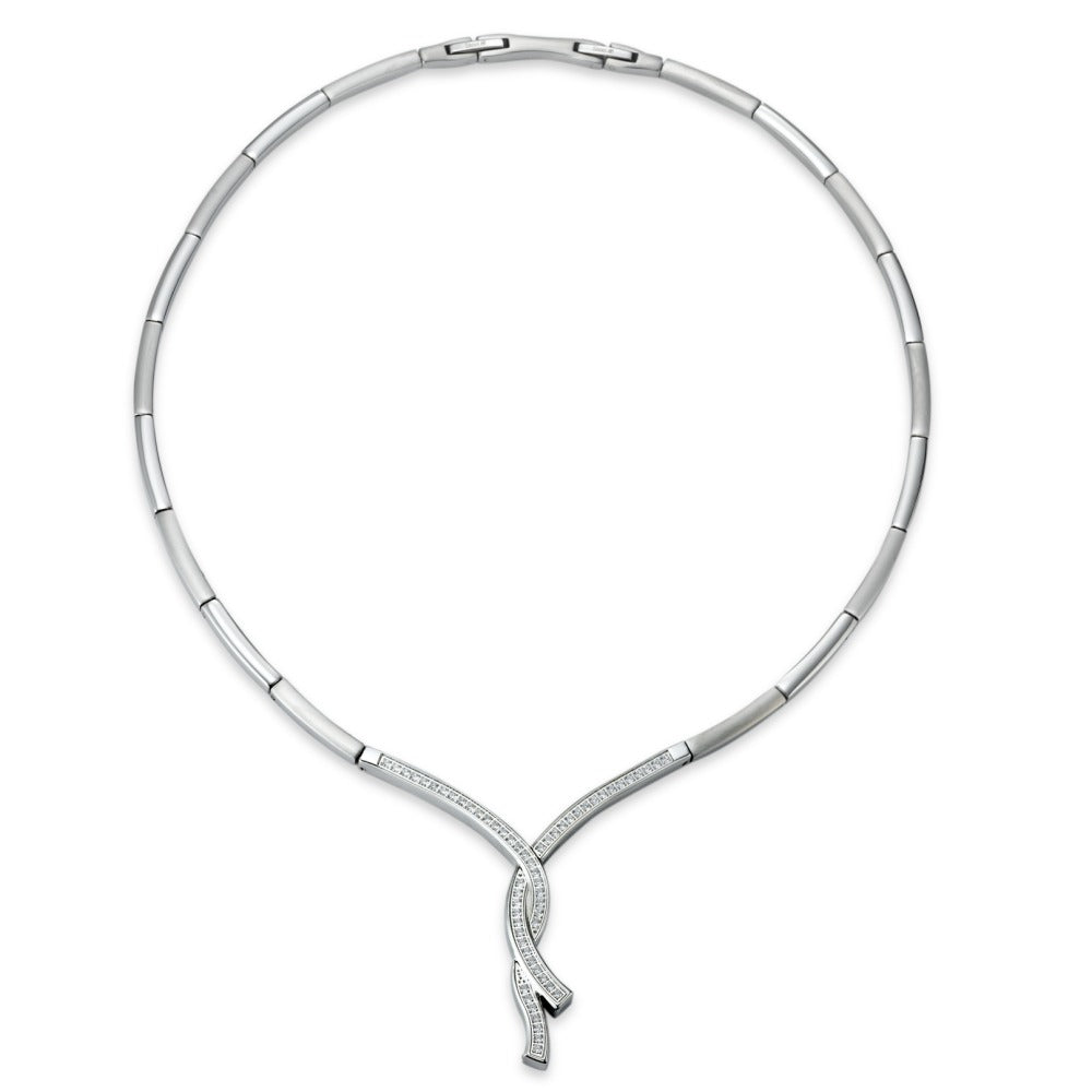Naszyjnik stal nierdzewna Cyrkonia 42-45 cm