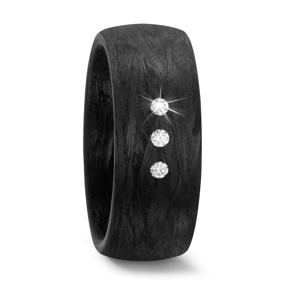 pierścionek węgiel Diament 0.06 ct, 3 kamienie, w-si