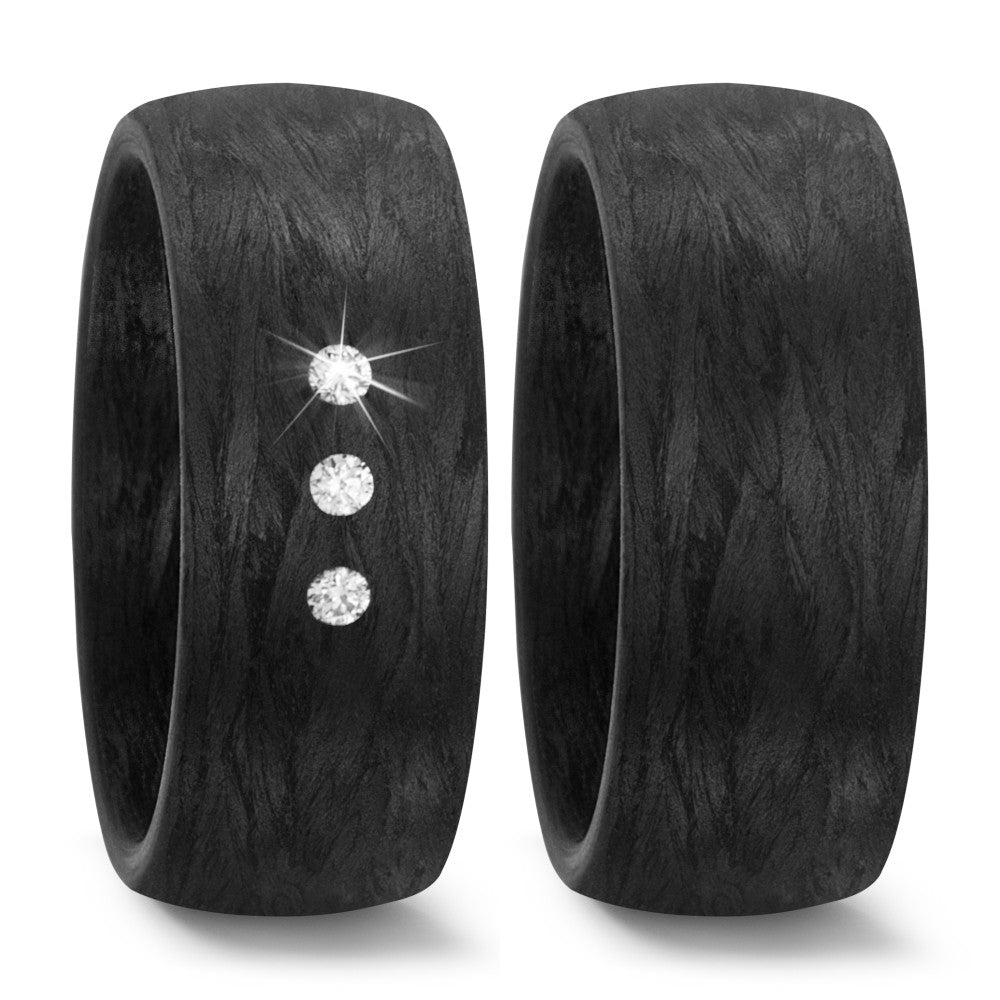 pierścionek węgiel Diament 0.06 ct, 3 kamienie, w-si