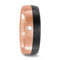 pierścionek złoto czerwone 750/18 K, węgiel Diament 0.03 ct, w-si