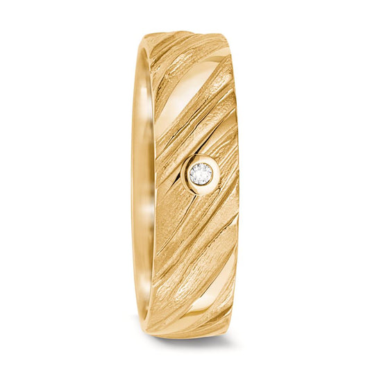 obrączka partnerska złoto żółte 750/18 K Diament 0.04 ct, w-si