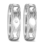 obrączka partnerska złoto białe 750/18 K Diament 0.045 ct, w-si