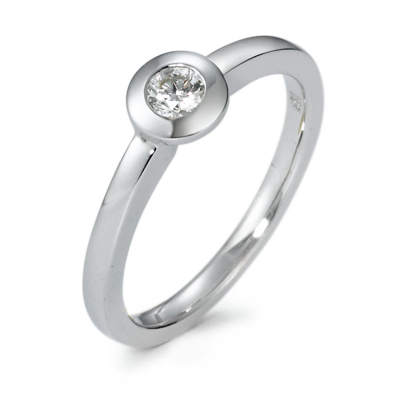 pierścionek zaręczynowy złoto białe 585/14 K Diament 0.15 ct, w-si