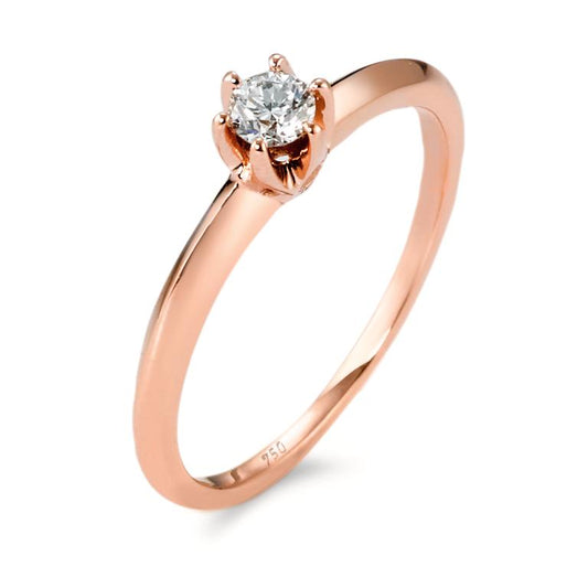 pierścionek zaręczynowy złoto różowe 585/14 K Diament 0.15 ct, w-si