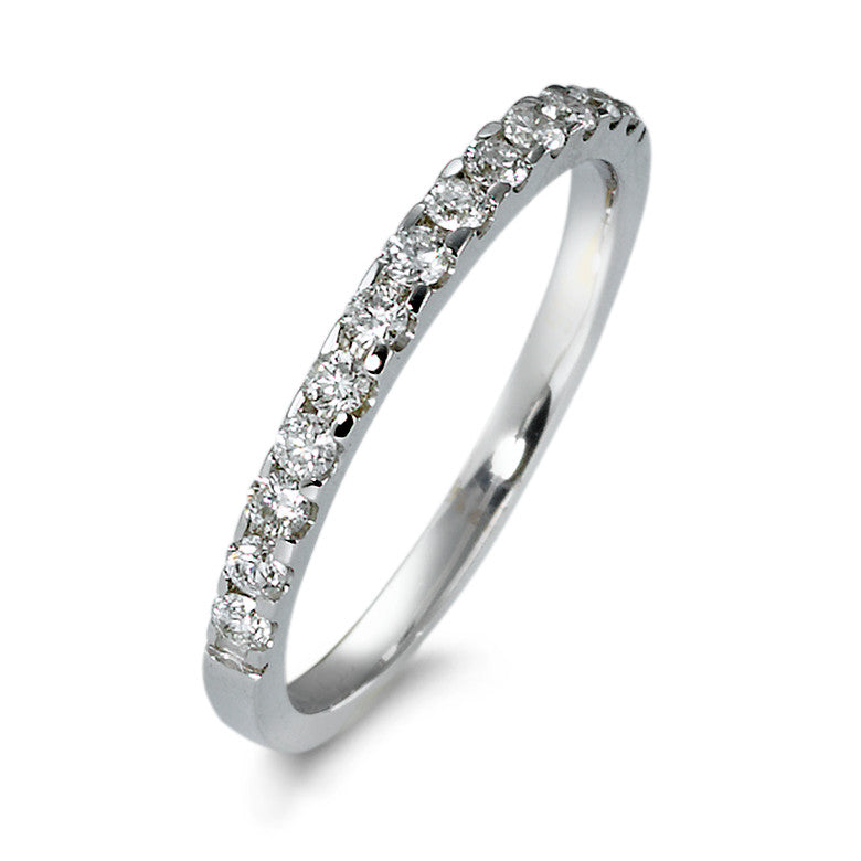 pierścionek pamięci złoto białe 585/14 K Diament 0.25 ct, 13 kamienie, w-si