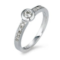 pierścionek zaręczynowy złoto białe 585/14 K Diament 0.25 ct, 9 kamienie, w-si