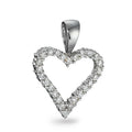 wisiorek złoto białe 750/18 K Diament 0.31 ct, 26 kamienie, w-si Serce Ø14 mm
