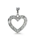 wisiorek złoto białe 750/18 K Diament 0.60 ct, 12 kamienie, w-si Serce Ø17 mm