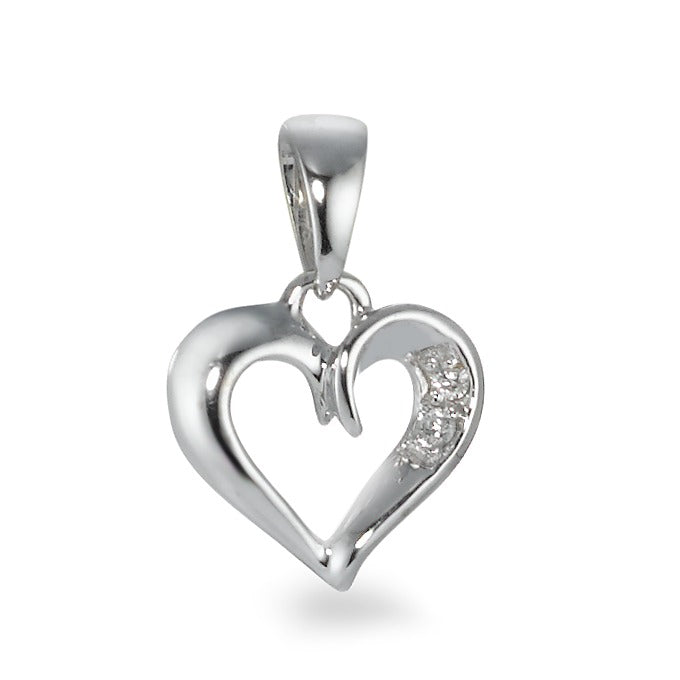 wisiorek złoto białe 750/18 K Diament 0.01 ct, 2 kamienie, w-si Serce