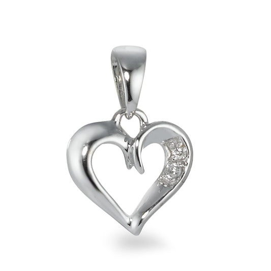 wisiorek złoto białe 750/18 K Diament 0.01 ct, 2 kamienie, w-si Serce
