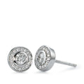 kolczyki wkrętki złoto białe 750/18 K Diament 0.39 ct, 34 kamienie, w-si Ø7 mm