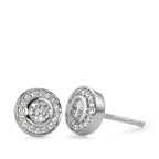 kolczyki wkrętki złoto białe 750/18 K Diament 0.39 ct, 34 kamienie, w-si Ø7 mm