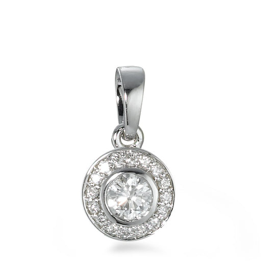 wisiorek złoto białe 750/18 K Diament 0.27 ct, 17 kamienie, w-si